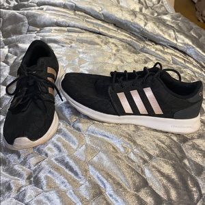 Black lace  and rose gold adidas. Size 8